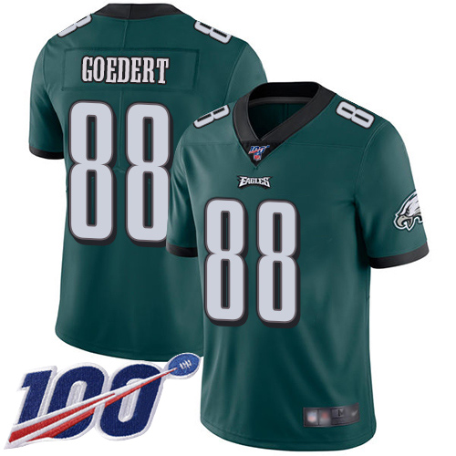 Men Philadelphia Eagles 88 Dallas Goedert Midnight Green Team Color Vapor Untouchable NFL Jersey Limited 100th